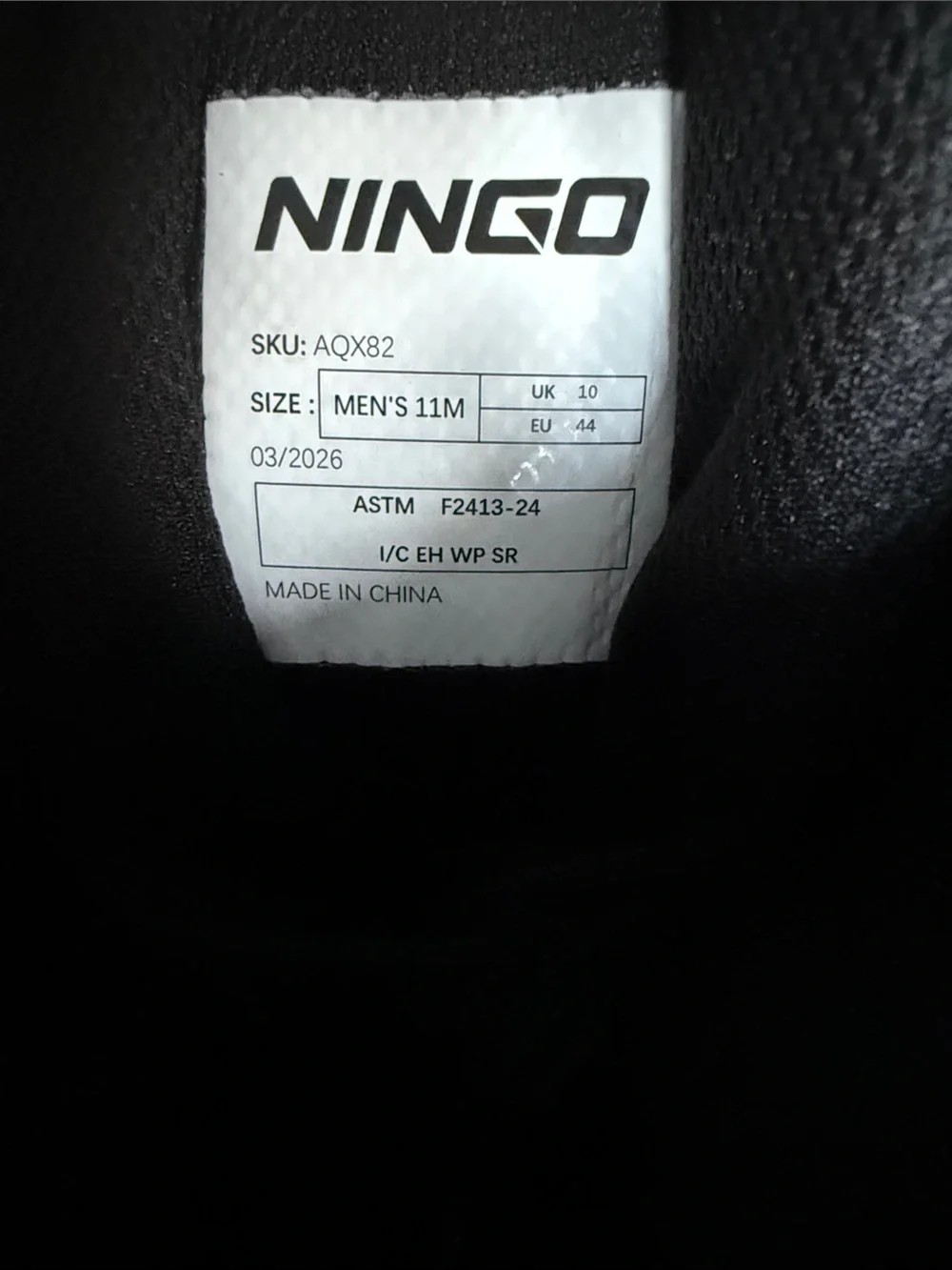 NINGO Black Waterproof Full-Grain Leather Steel Toe 8” Work Boots Sz 11 NEW!